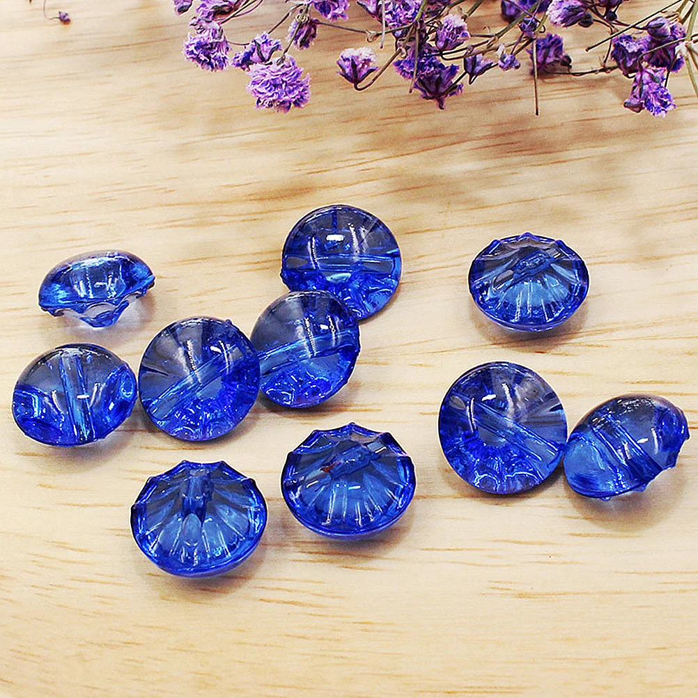 

50pcs Crystal Button Clear Adorable Coat Fastener For Baby Diy Clothing Sewing Buttons Fashion Accessory Blue Handicraft