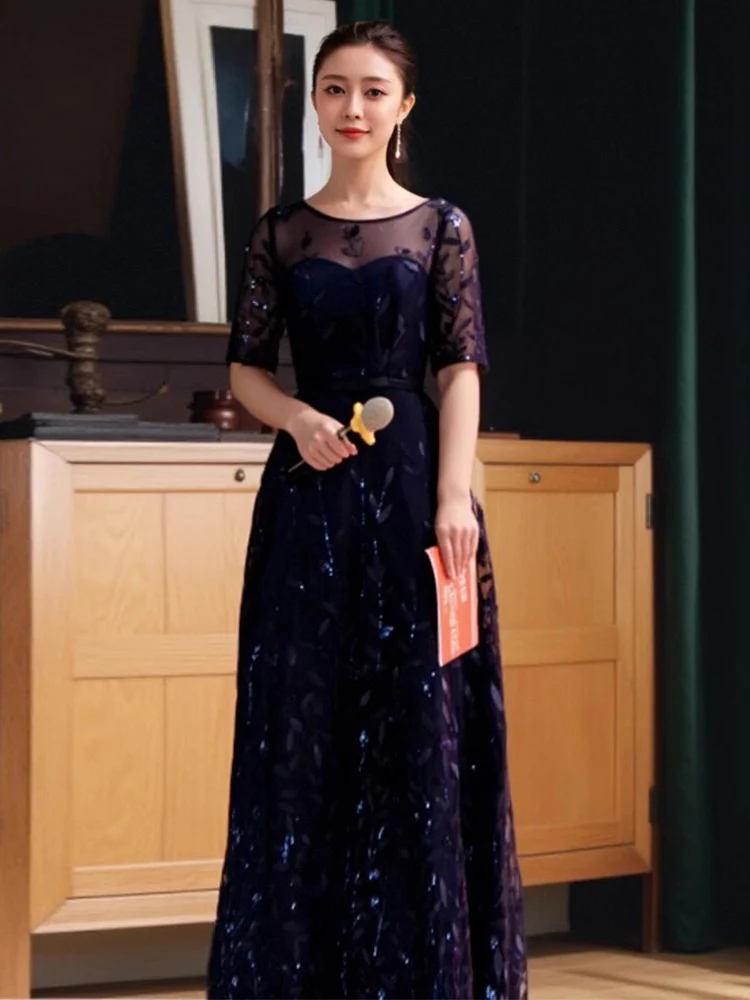 

Ele Long Evening Gown Women's Faionable Ball Dr Sli Mid-Waist Polyester Fiber Floor-Length Slimming Dr