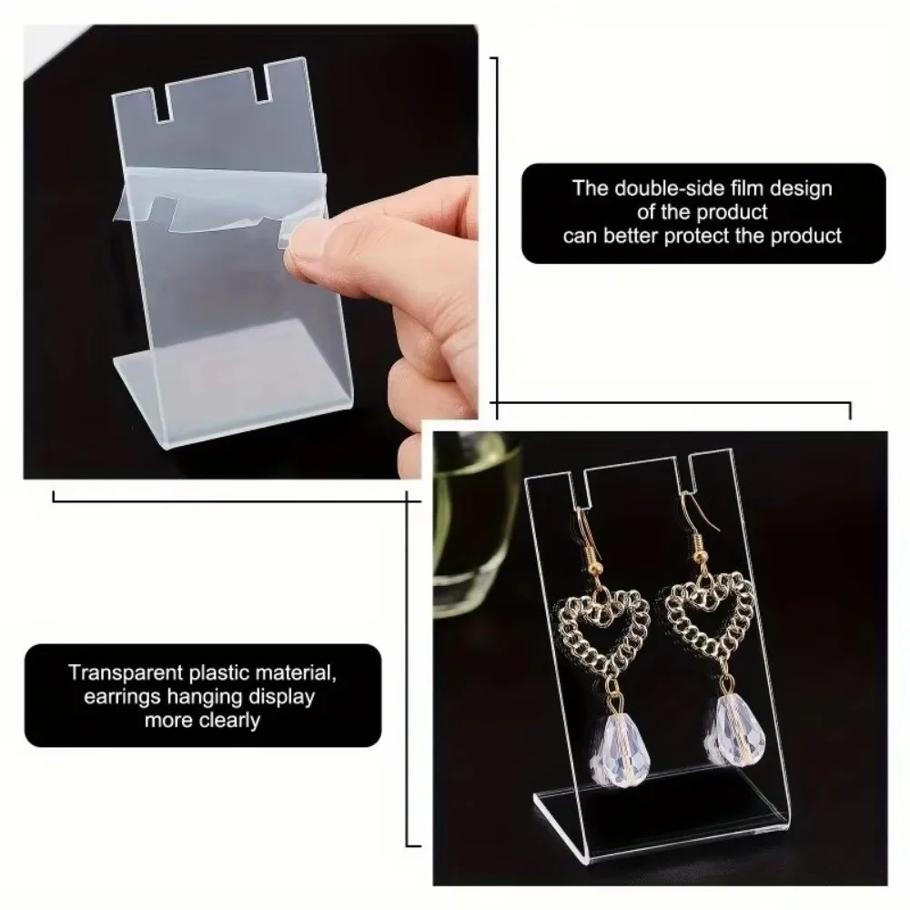 

10pcs Creative Acrylic Display Stand Clear Dangling Slant Back Display Rack Earring Organizer For Jewelry Display