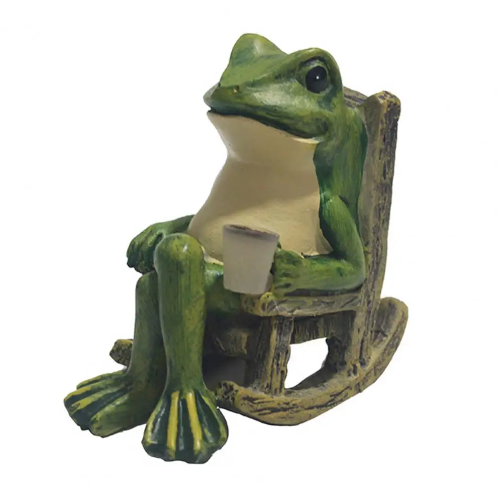 

Resin Frog Figurine Outdoor Lawn Decoration Solar Frog Night Light Miniature Garden Statue Set for Outdoor Decoration for Yard