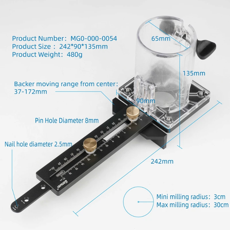 Woodworking Milling Circular Auxiliary Formwork DIY Tools Cutting Notches Wood Router Milling Circle Trimming Machine Accessorie