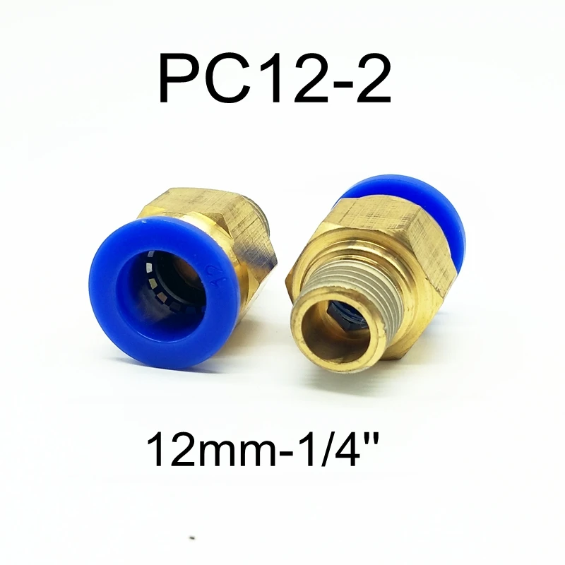 10pcs/lot 12mm Tube 1/4'' Thread Pneumatic Fitting Quick Joint Connector PC12-2