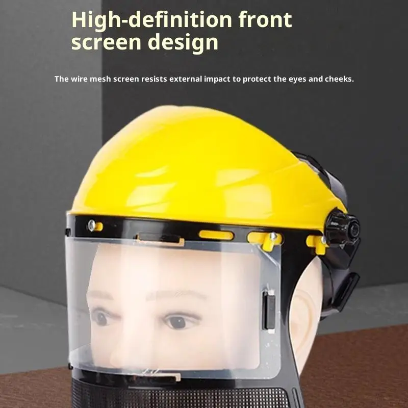 （CC44）Garden Grass Trimmer Weed Wacker Safety Helmet Hat With Full Face Mesh Mask For Logging Brush Cutter Forestry Protection