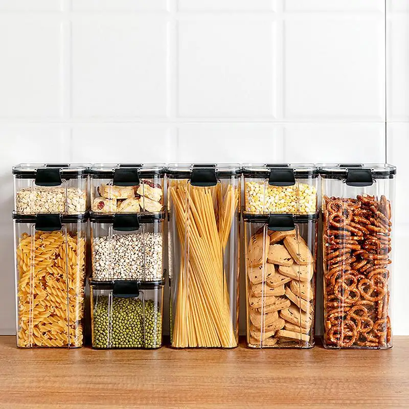 Crisp storage containers Large food storage containers Square transparent sealed storage boxes For dry storage of snacks and nut