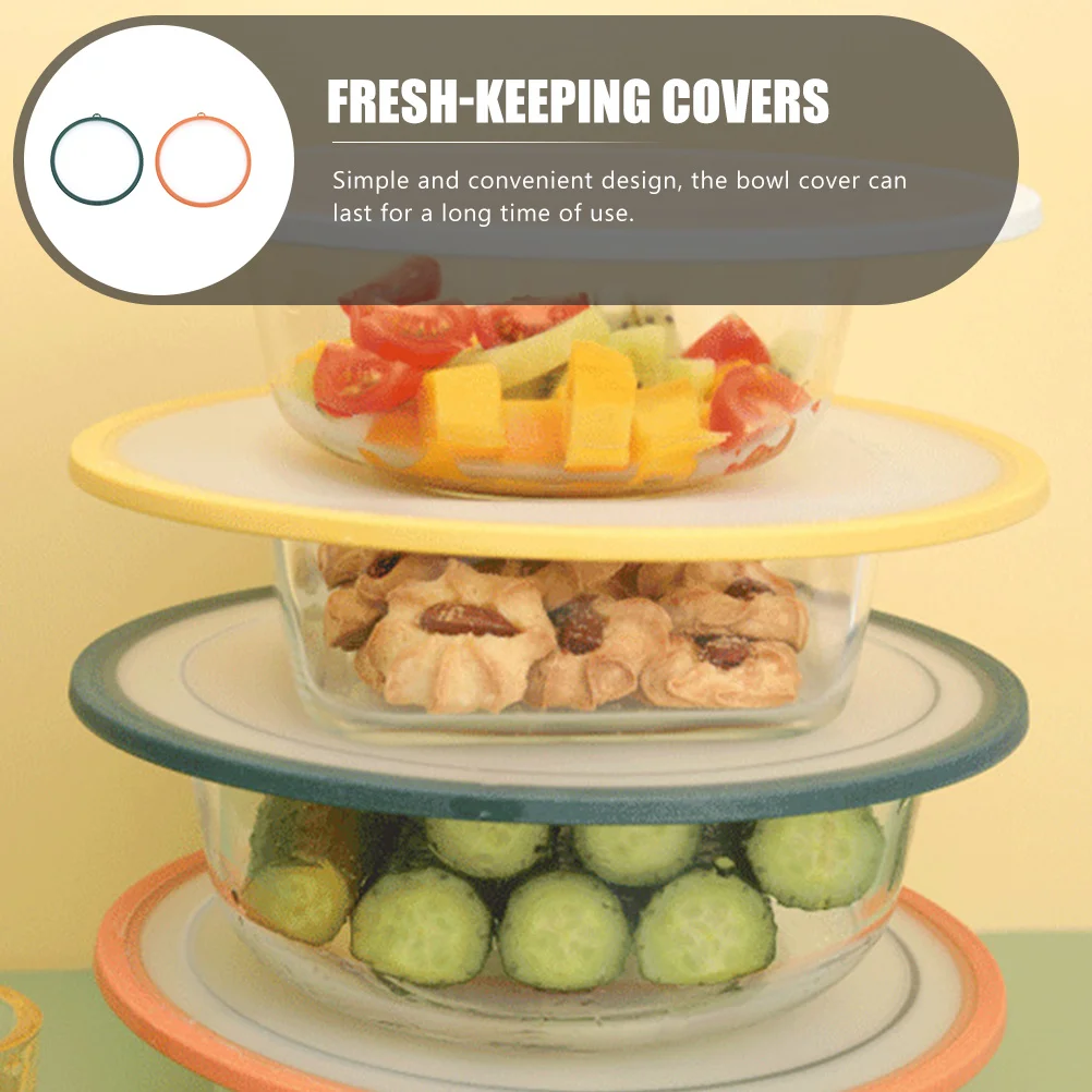 

2Pcs Silicone Bowl Covers Flexible Seal Lids Kitchen Supplies Fresh Keeping Food Preservation Microwave Bowl Covers