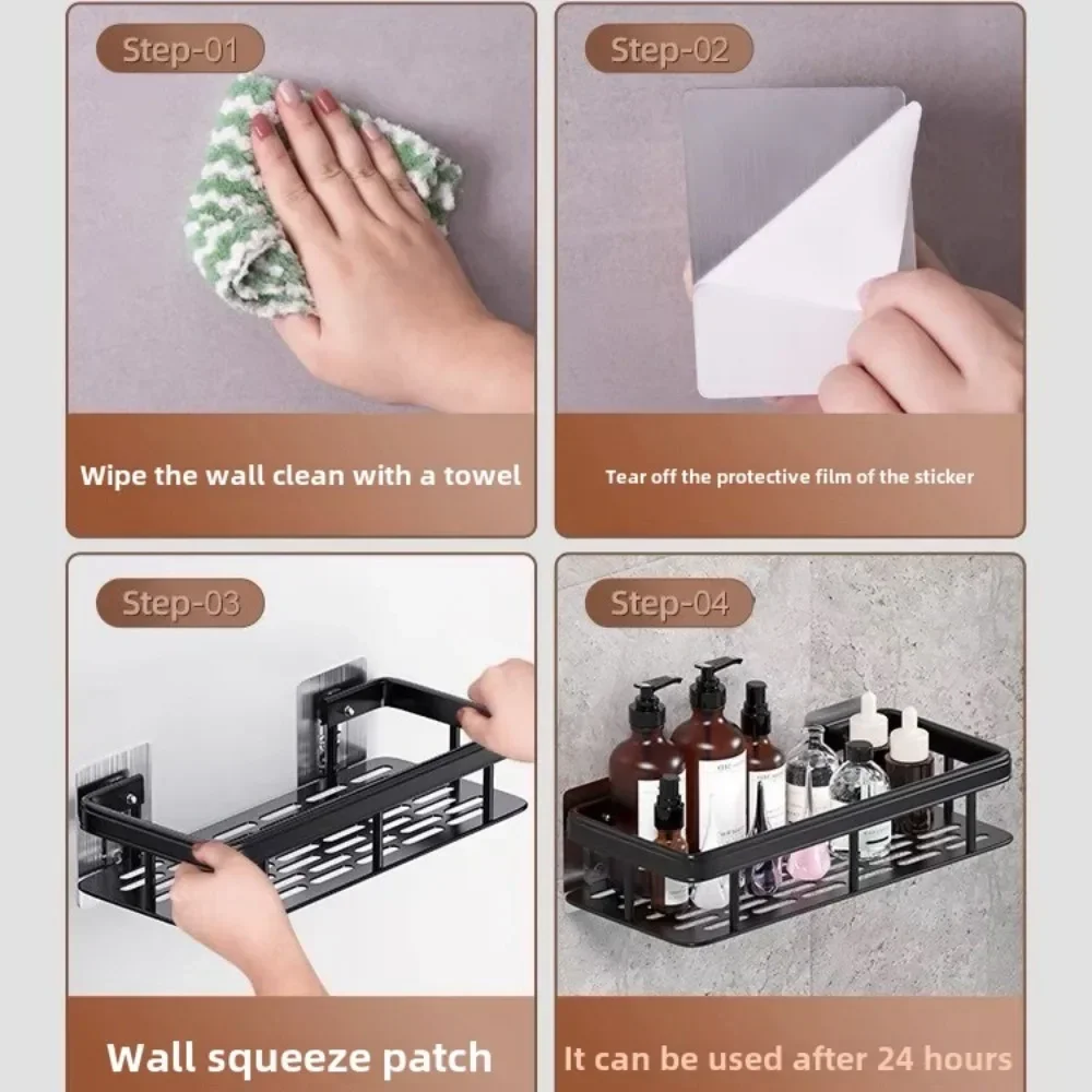 Shelves Drill - Free Storage Shelf: Effortless Installation Perfect for Adding Extra Storage in Bathroom Kitchen or Bedroom! image 4