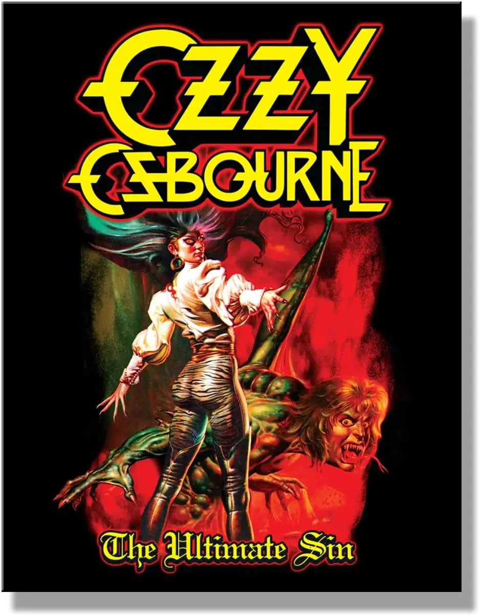 1w,Desperate Enterprises Ozzy Osbourne Ultimate Sin Tin Sign - Rock Band Posters - Nostalgic Vintage Metal Wall Art - Made in th