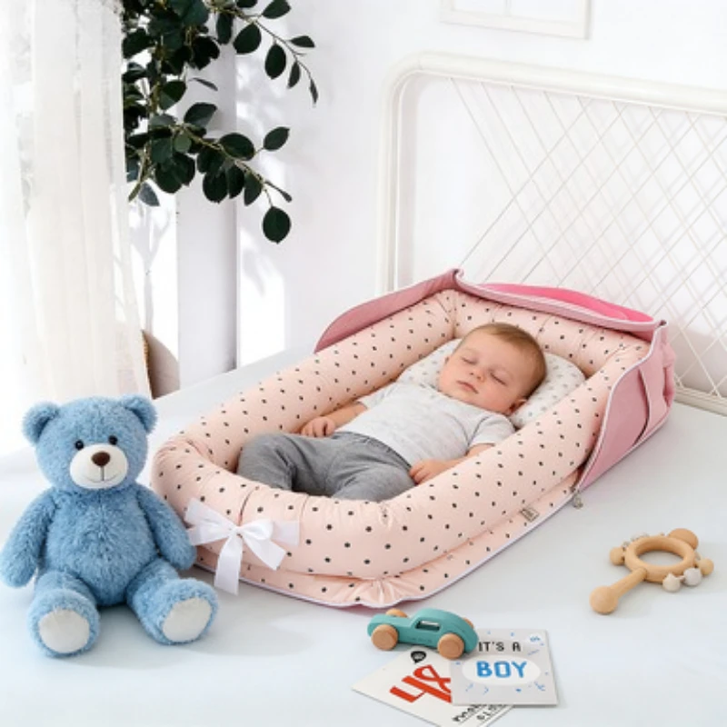 

Новая складная дорожная кроватка-люлька 2026 года, портативная приставная кроватка-кокон, сумка-переноска для новорожденных, легкая и компактная