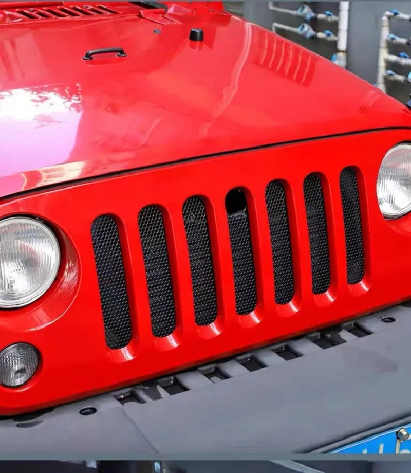 3D Insert Grill Black Insect Screen Front Grille Cover Decoration Car Accessories For Jeep Wrangler JK 07-17  J031 LantSun