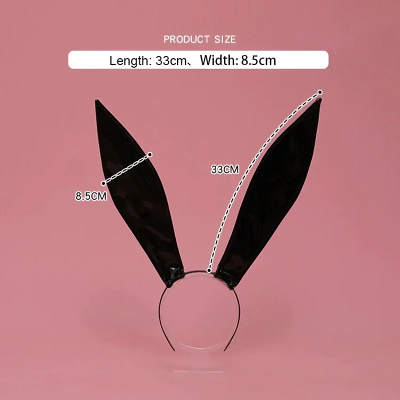 Rabbit Headbands Leather Cosplay Sexy Bunny Ears Band Funny Easter Halloween Theme Flexibilit Hair Accessories Loo MN3