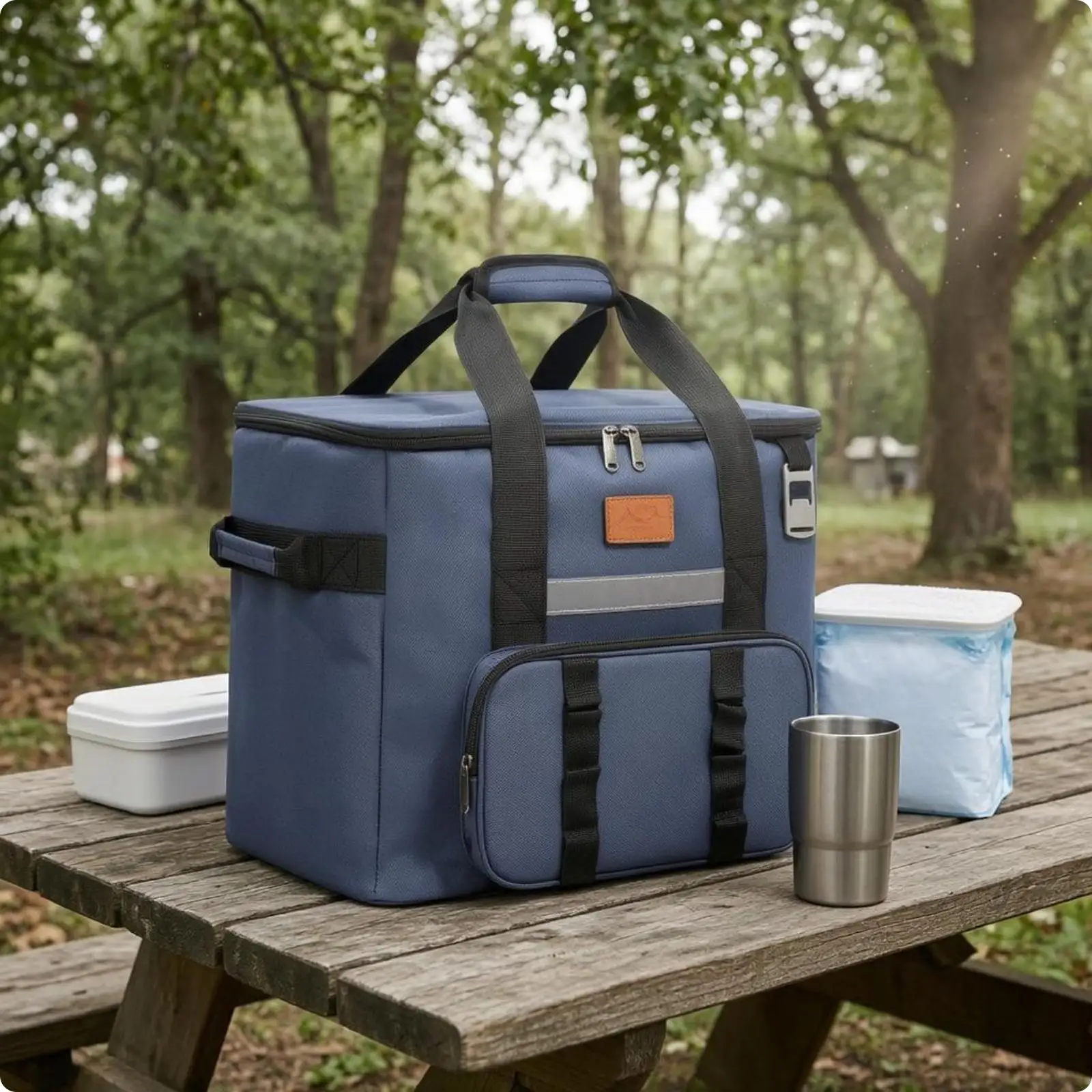 Portable Folding Insulated Contain Bag Oxford Cloth Lunch Cooler for Camping Picnic Travel Storage view 4