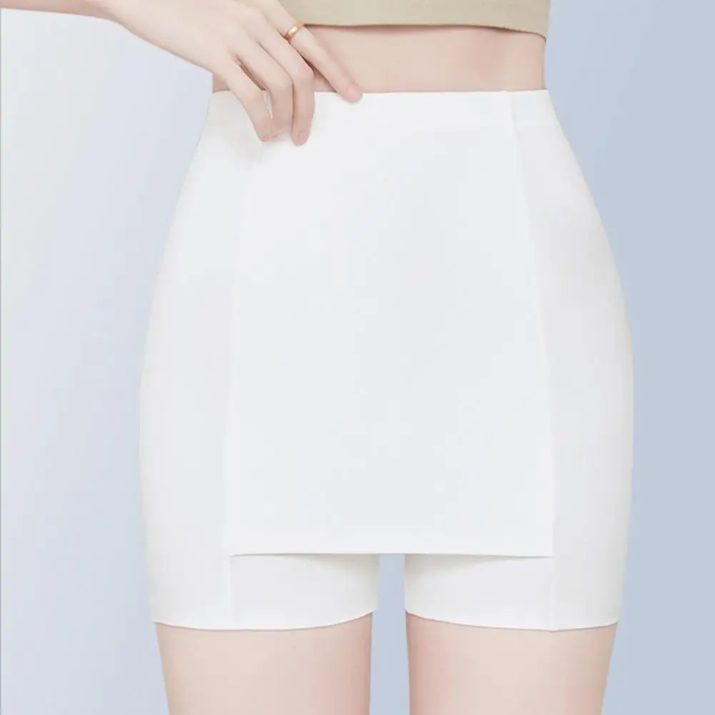 Women Safety Pants High Elasticity Solid Color Seamless Underwear High Waist Tummy Control Mini Skirt Inner Shorts Underpants