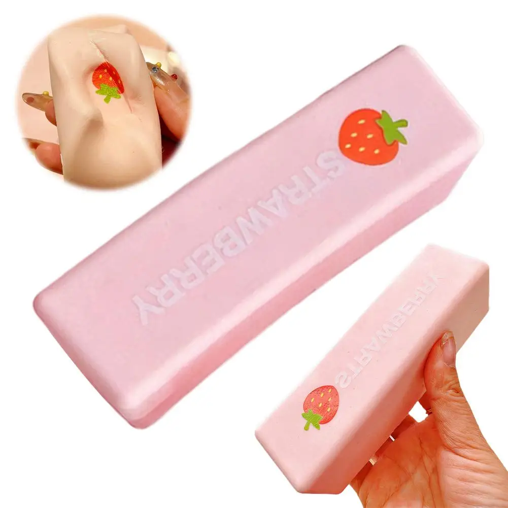 Juguete antiestrés de rebote lento con forma de fresa para regalo de fiesta, juguete sensorial de descompresión con tacto suave y húmedo, súper fácil de apretar para aliviar el estrés