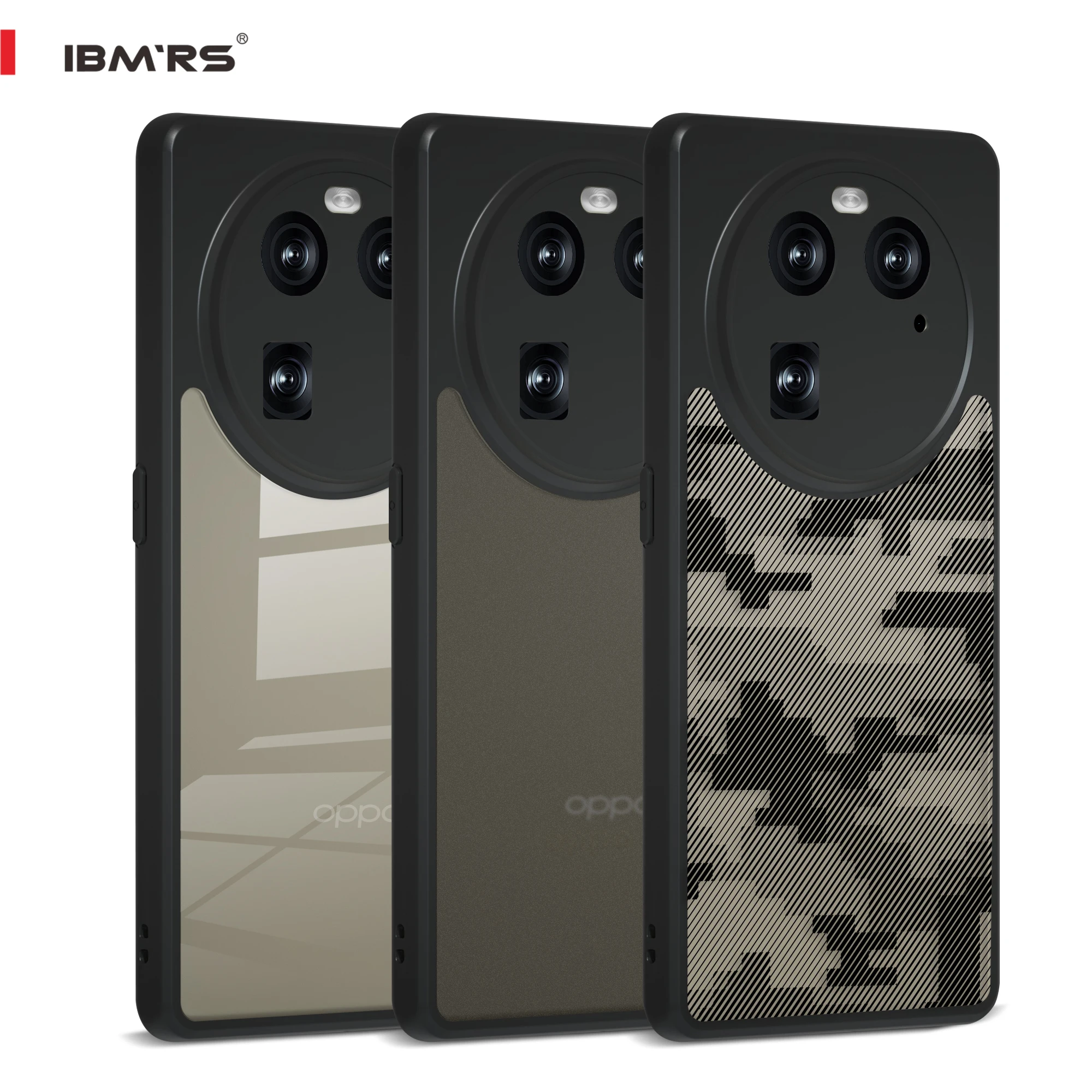 

IBMRS for Oppo Find X6 Case,Camouflage PC Hard Back Soft edges Airbag Shockproof Transparent Back Cover Phone Case