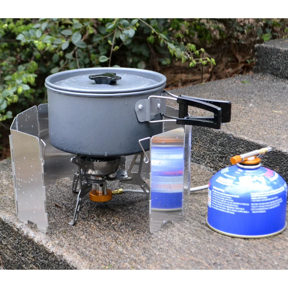 

Folding Stove Wind Screen 9 Plates Durable Aluminum for Camping Hiking Cooking Outdoor Picnic Saving
