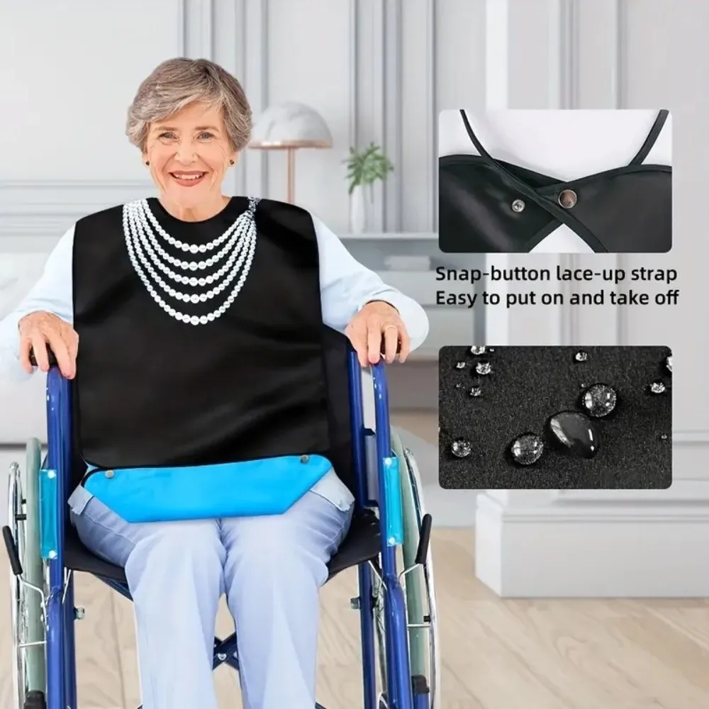 Creative Waterproof Elderly Bibs Foldable Snap Closure Adult Apron Oil-Resistant Soft Senior Citizens Bibs Disabled Care