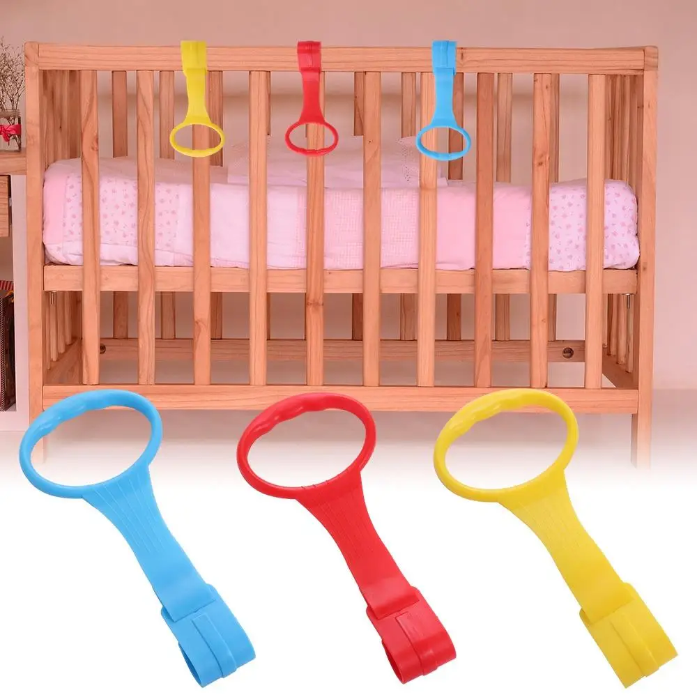 

Cognition Plastic Pull Ring for Playpen Bed Accessories Solid Color Baby Crib Hooks Stroller Ring Help Baby Stand