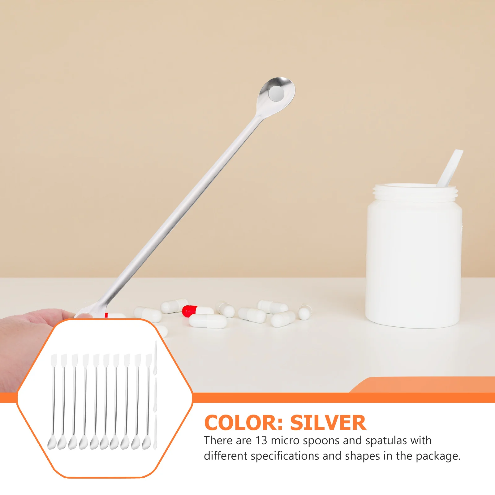

13 Pcs Sampling Scoop Mixing Laboratory Measuring Spatula Medicine Stainless Steel Spoon