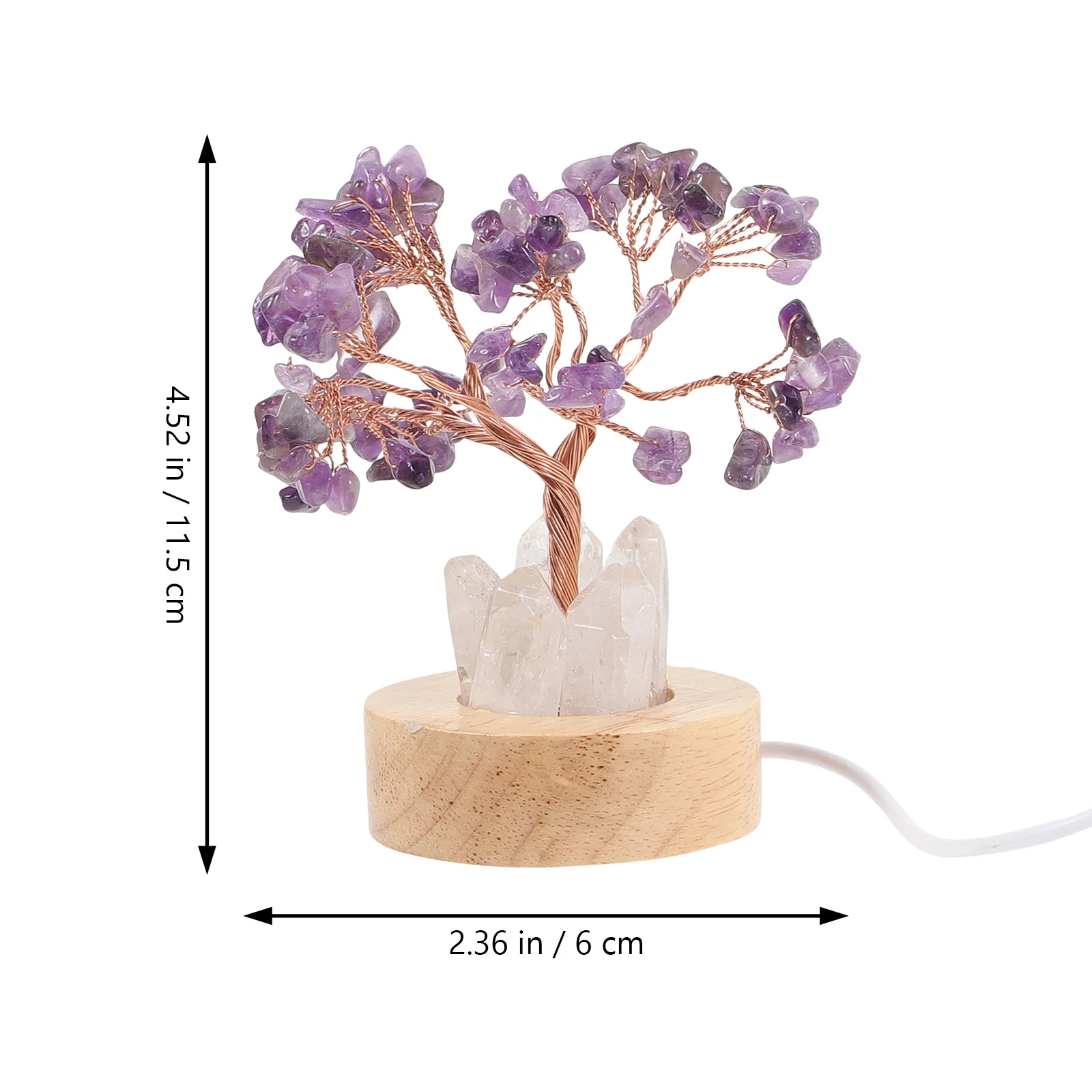 

Bedside Amethyst Crystal Tree Night Lamp Decorative Small Light for Bedroom Living Room Gift Amethyst Tree Night Light