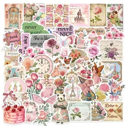 10/30/50PCS Vintage Pink Girl PVC Sticker Aesthetic Decoration Scrapbooking Stationery DIY Hand Accounting Supplies