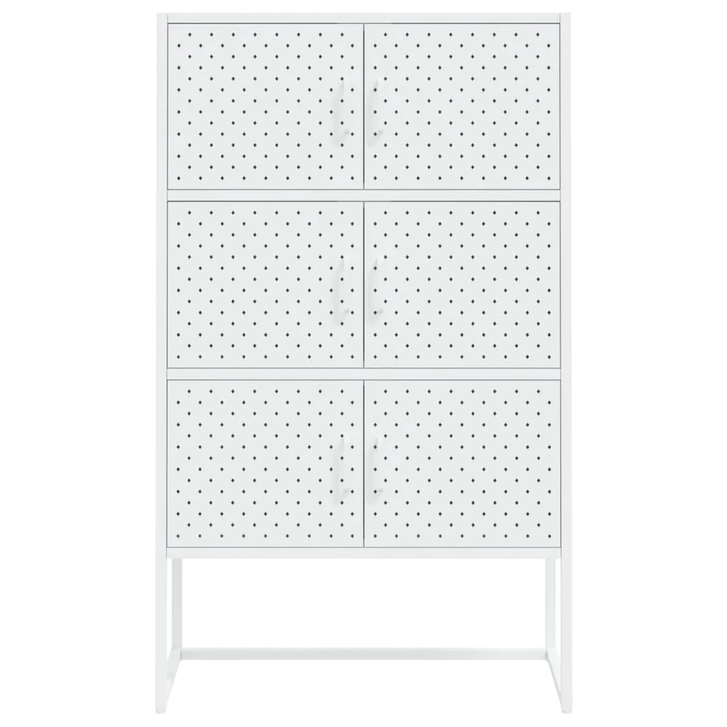 vidaXL Tablero alto Blanco 80x35x135 cm Muebles/muebles de salón de acero