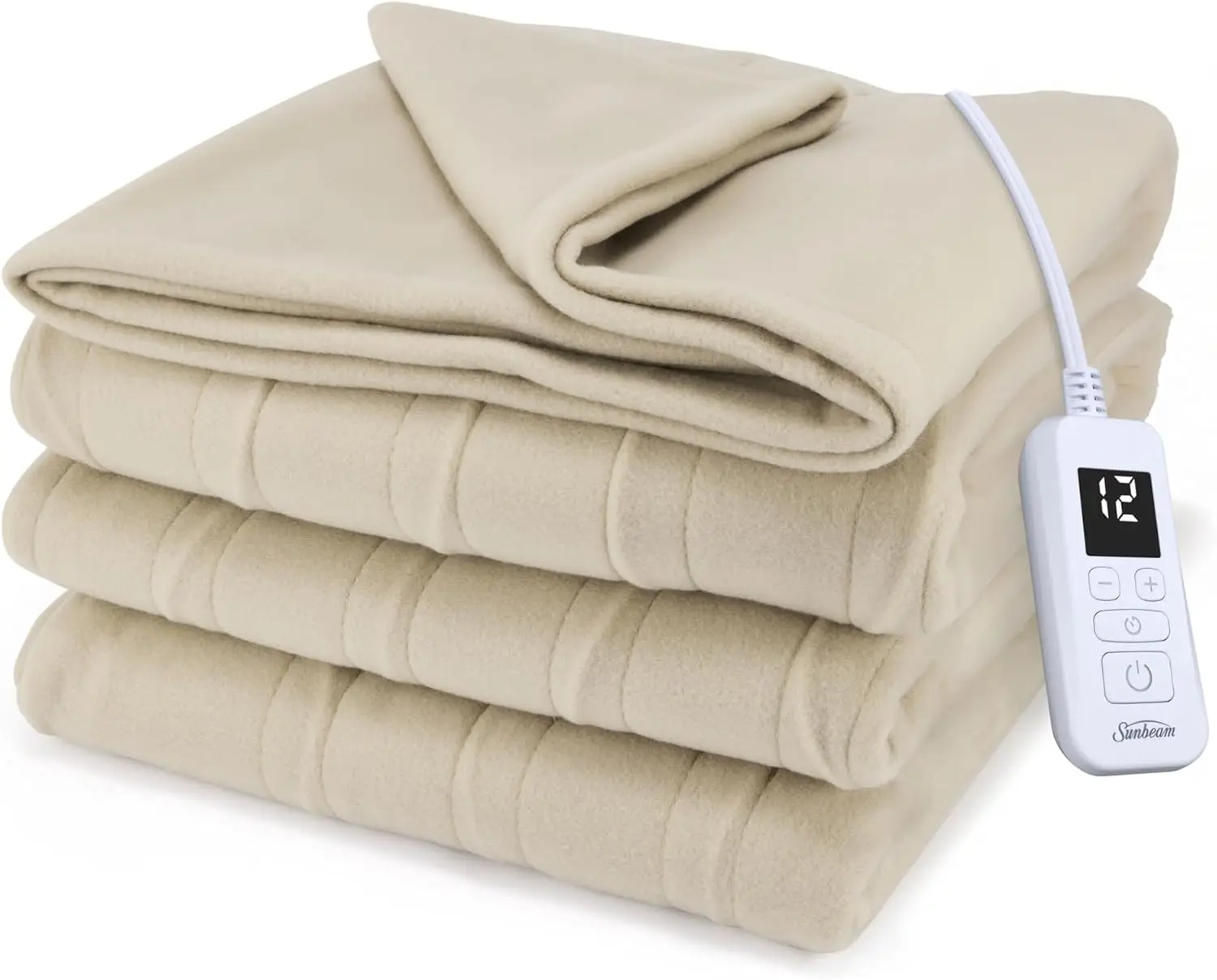 

Full Size Electric Heated Blanket, 84x72 Inches, 12 Heat Settings, Auto Shut-Off, Fast Heating, Machine Washable