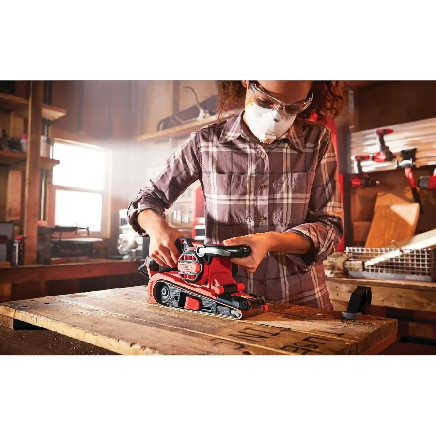 Levigatrice a nastro elettrica con filo da 7 A per progetti industriali e fai da te da 3 pollici. x 21 pollici. Nastro abrasivo Dimensioni Bel continuo ad alte prestazioni