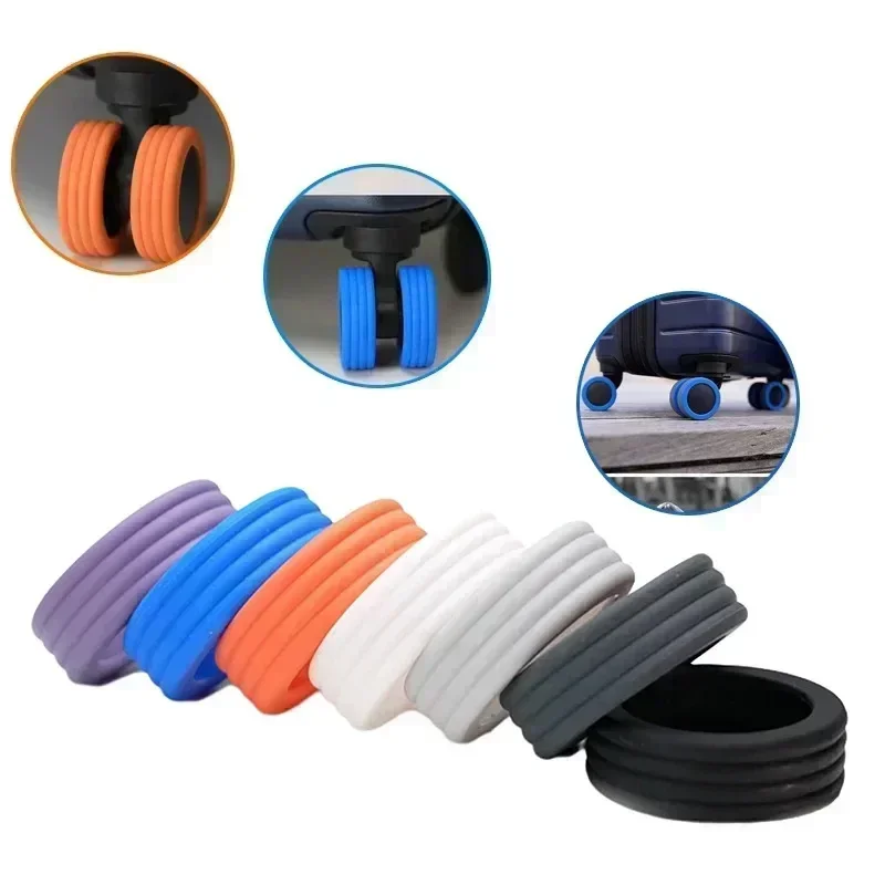 4/8PCS Silicone Wheels Caster Shoes Luggage Wheels Protector Travel Luggage Suitcase Reduce Noise Wheels Guard Cover Accessories