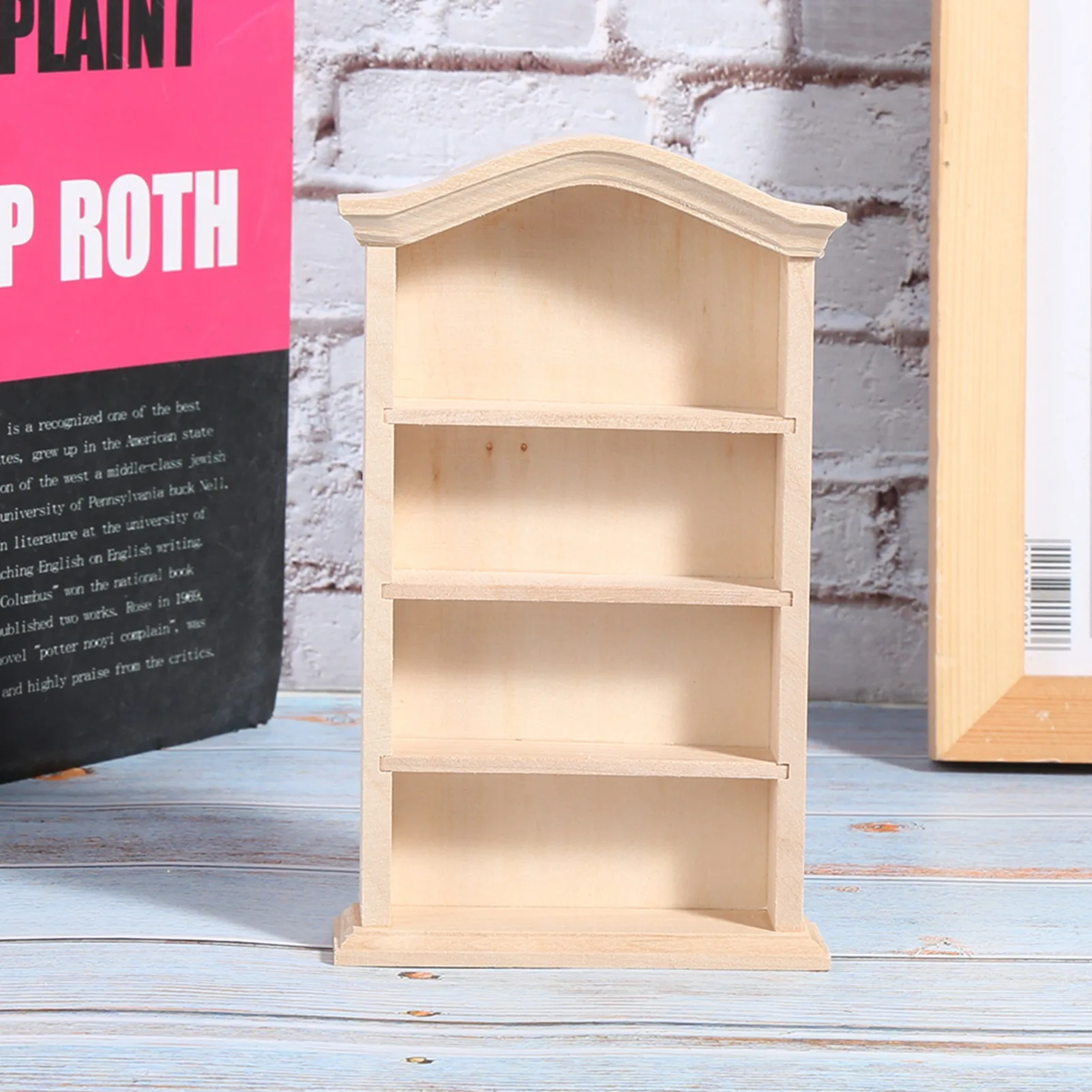 1:12 poppenhuis houten boekenplankmodel voor poppen DIY poppenhuis meubelaccessoire boekenplank