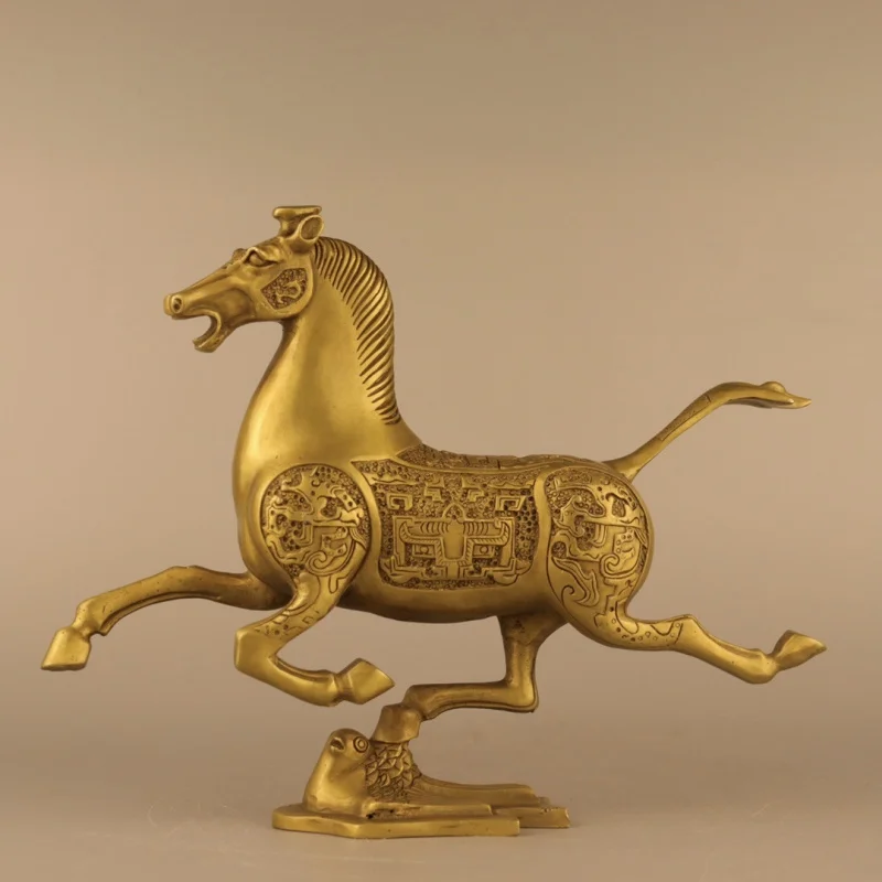 Brass Horse Trampling on a Flying Swallow Ornament Home Creative Gift Craft Copper Decoration