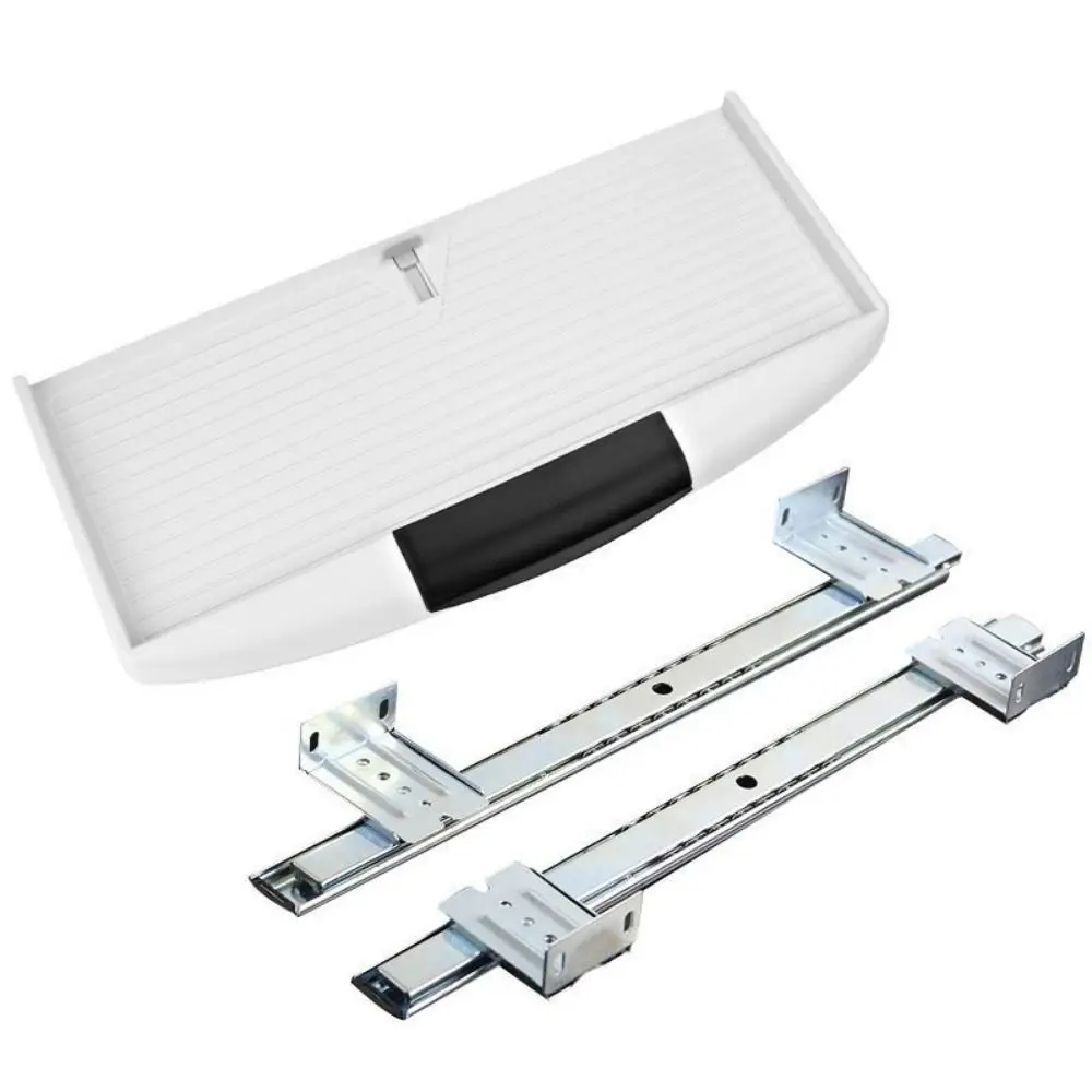 Heavy Duty Slide Rail Under Desk Keyboard Tray Thickened Adjustable Keyboard Storage Drawer Easy Installation Smooth Sliding