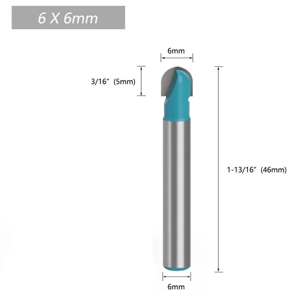 Professional grade 6mm Shank Tungsten Carbide Router Bit Ensures Accurate Grooving and Bottom Digging in For Wood Projects