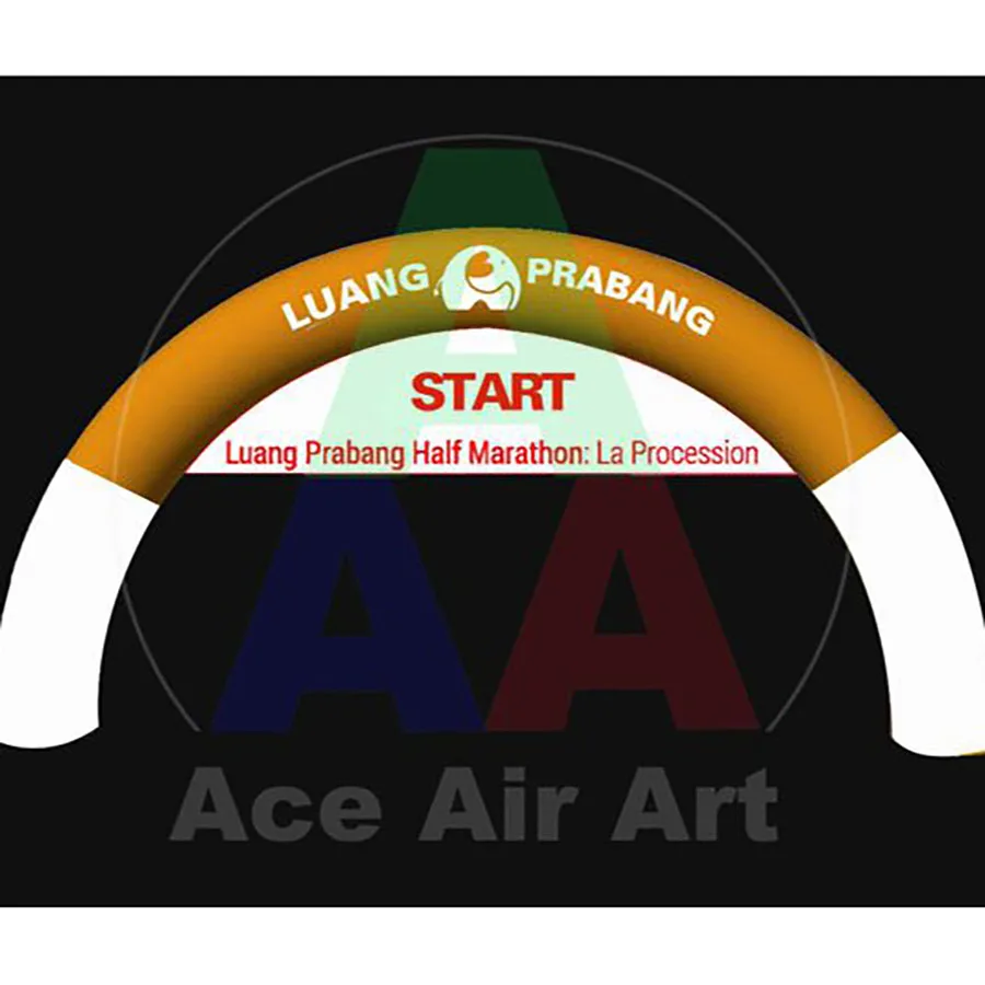 

Inflatable Sport Arch with Free Air Blower, Bold Yellow and White, Good Selling, Made by Ace Air Art