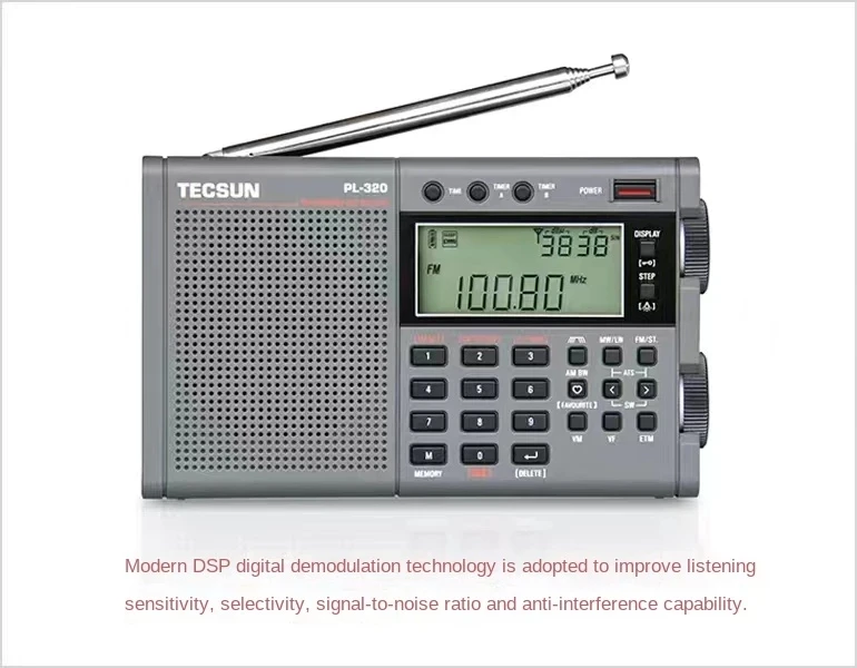 TECSUN-PL-320 راديو كامل النطاق ، جهاز استقبال DSP ، FM ، AM ، SW ، WM ، محمول ، ستيريو ، جديد
