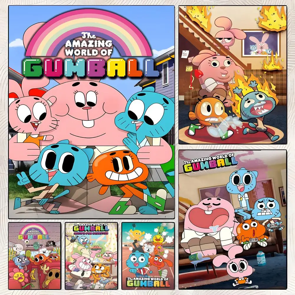 The Amazing World of Gumball Poster Classic Poster HD Art Sticky Wall Waterproof Home Living Room Bedroom  Aesthetic Decoration