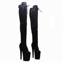 Leecabe  20CM/8inches  Suede Trend fashion  High Heel platform party stripper heel Pole Dance boots