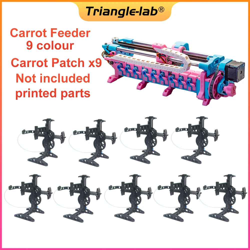 CTrianglelab-Kit de impresora 3D Trident Mmu Enrager, alimentador de zanahoria de conejo, Ercf, Ercp, BrdV1.1 fácil, Multi Material, 9 colores, 6