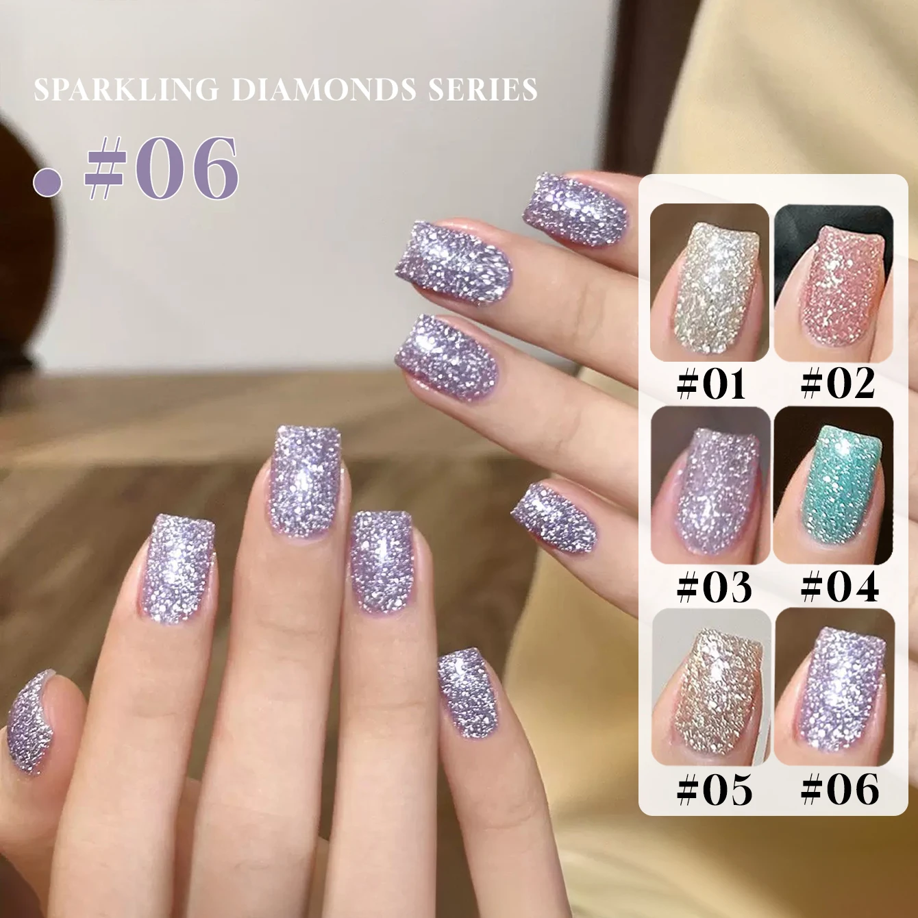 ยาทาเล็บเจล Stardust Crushed ขนาด 12 มล. สี Winter 2025 Ice Sheer Shade ประกายกลิตเตอร์ละเอียดพิเศษ ความเข้มข้นสูง ระยิบระยับดุจเพชรบด สำหรับตกแต่งเล็บ