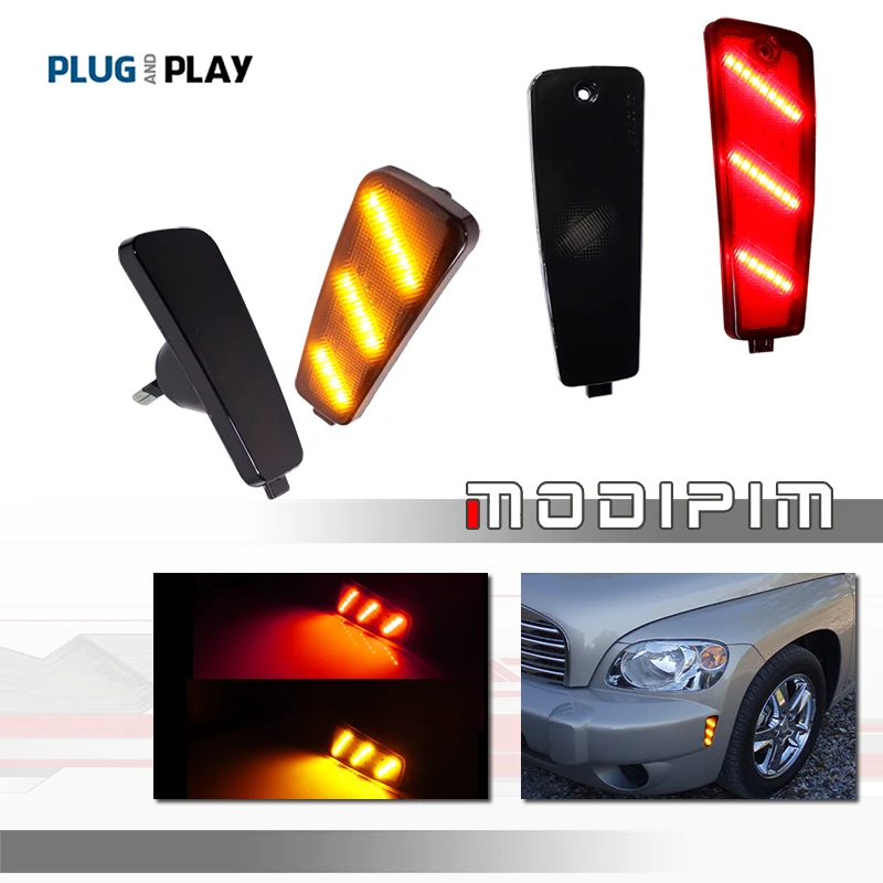 White / Amber / Red LED Car Front / Rear Bumper Side Marker Lights For 2006-2011 Chevrolet HHR Parking Lights Turn Signal Lights