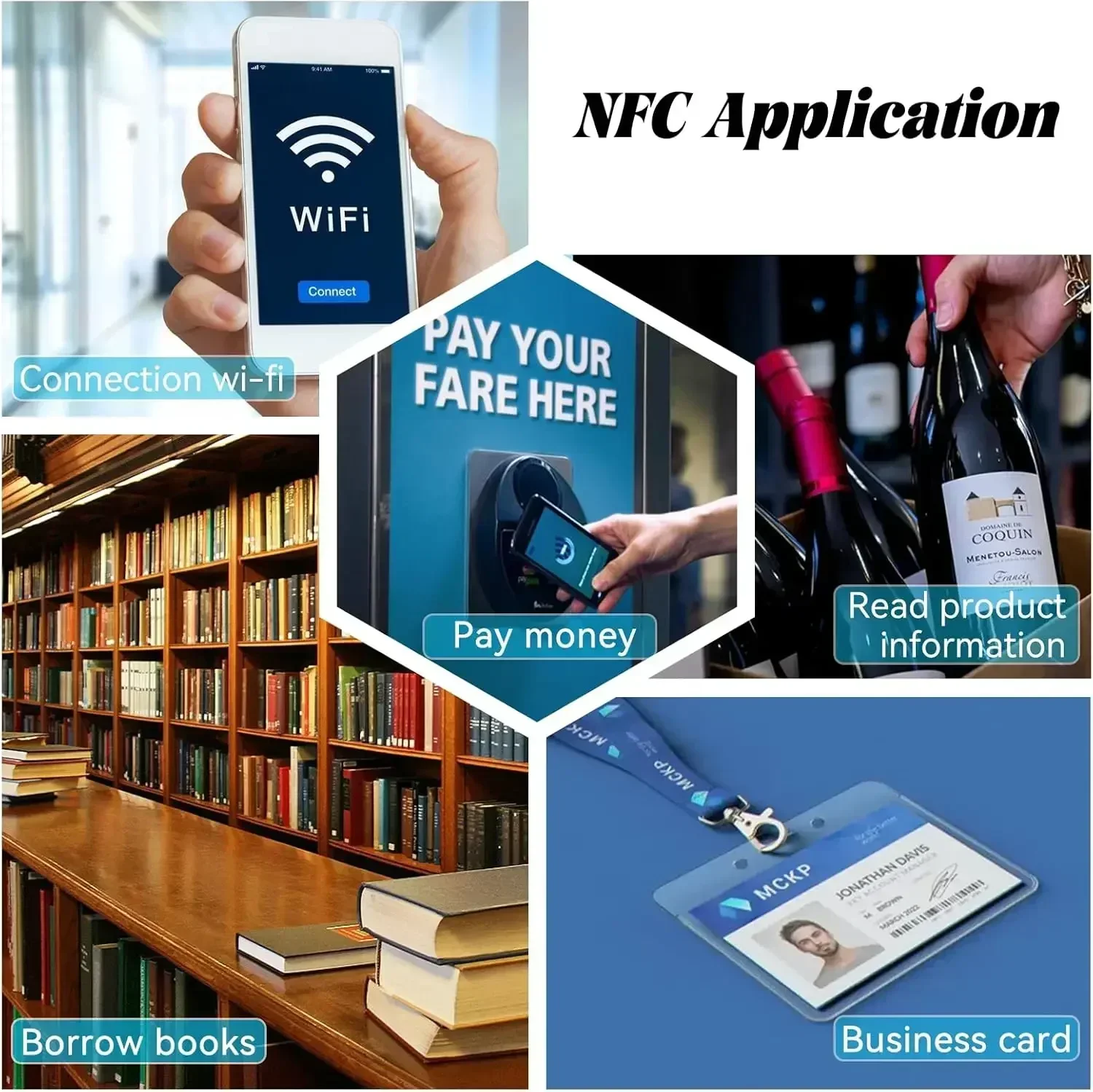 50-10PCS RFID NFC Ntg215 Tags Black Sticker 13.56MHz NFC 215 Adhesive Labels 25MM 504 Bytes NFC Personal Automation NFC215 view 6