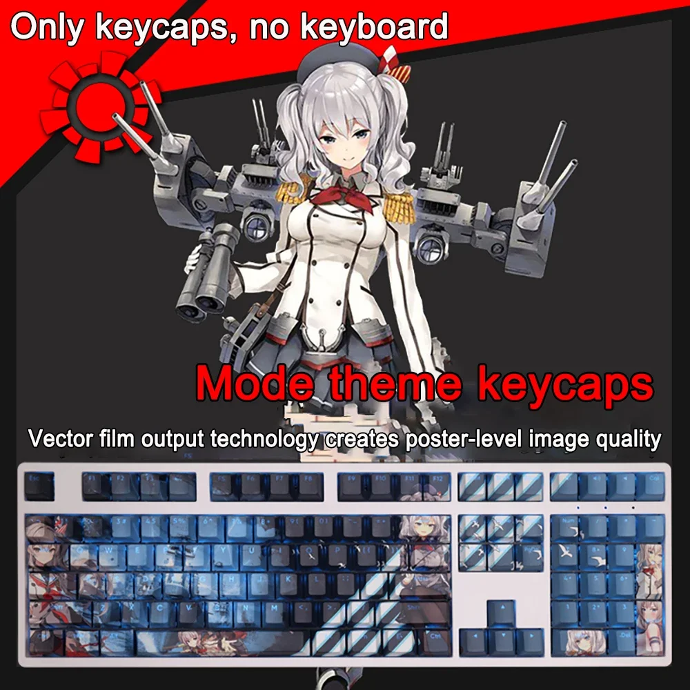 Game COLLECTION Tastenkappen Shimakaze Tastenkappen PBT Dye-Sub Cherry Hintergrundbeleuchtung Mx Tastenkappen Anime Tastenkappen für ANSI 61 87 104 108 Layout – Detail 9