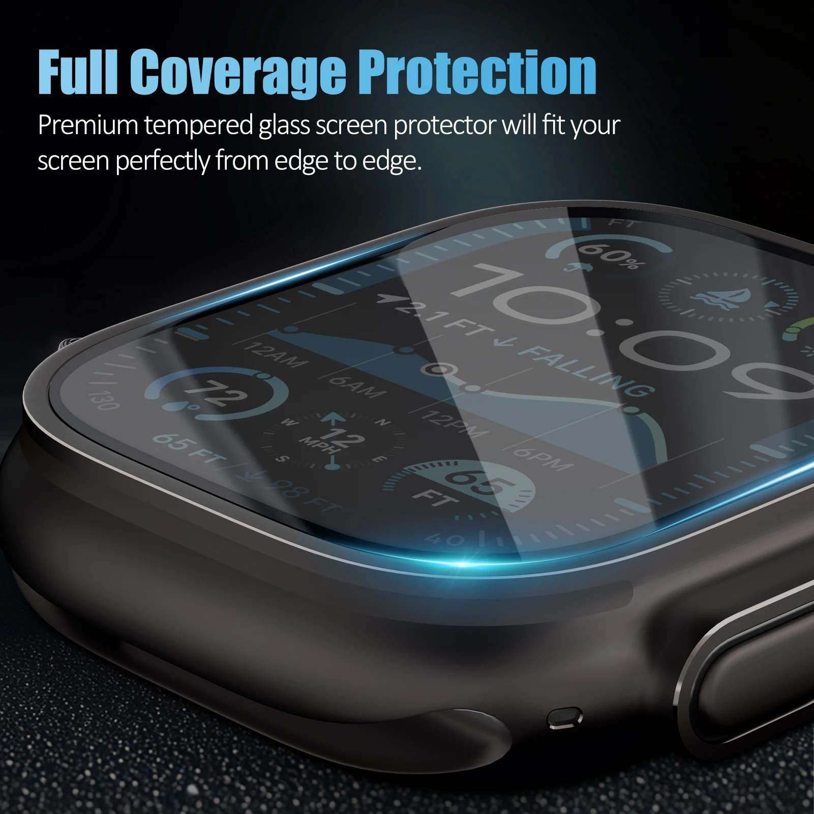 Tempered Glass Screen Protector For Apple Watch Ultra 2 49mm Waterproof Auto-alignment Full Film Protection iWatch Ultra 49mm