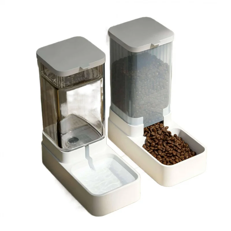 1-2 verpakte automatische voer- en drinkset voor katten en honden, universeel automatisch drink- en voerapparaat met dubbele functie - afbeelding 2