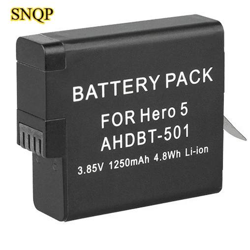 

Литиевая батарея AHDBT-501, 1250 мАч, подходит для спортивной камеры GoPro Hero 5, BT-501 AHDBT-501, аккумулятор для камеры GoPro 5, большая батарея
