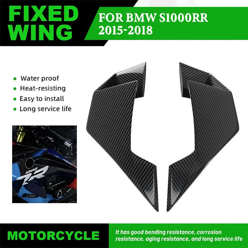 

Motorcycle New ABS Fixed Wing For BMW S1000RR S1000 RR 2015 2016 2017 2018 Front Aerodynamic Winglet Windshield Wing Aileron