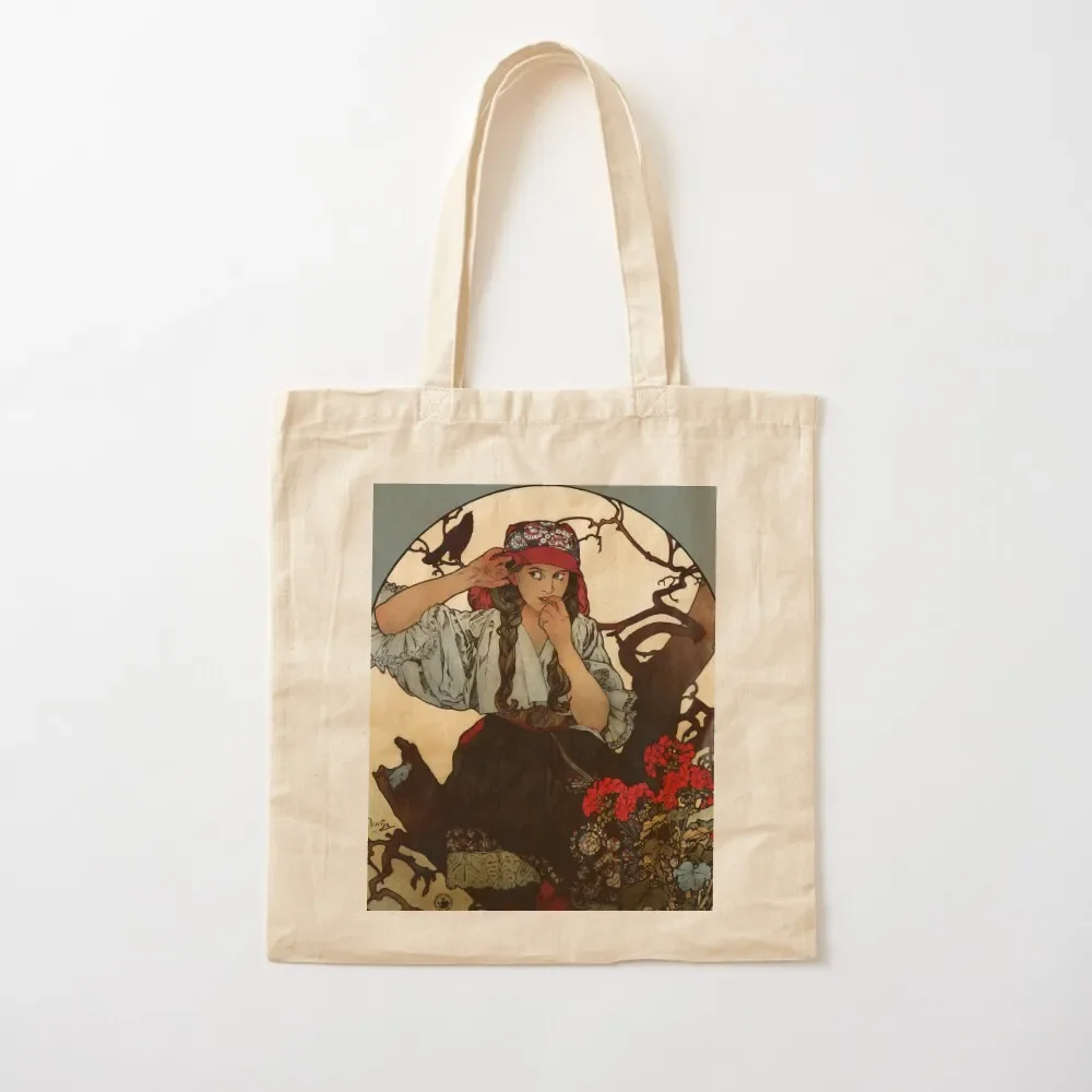 Alphonse Mucha (1860 – 1939) Association of Moravian Teachers poster Tote Bag canvas bags hand bag custom bags