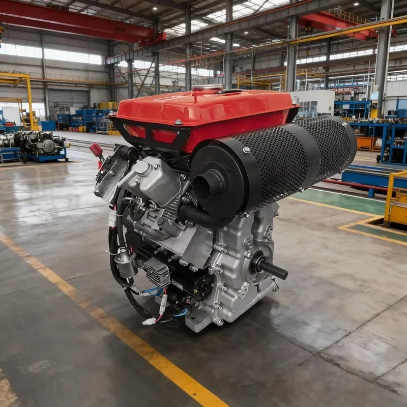 Hot Sale Robust 19kW Air-Cooled 4-Stroke EURO 5 1247CC 25HP V-twin Engine with Motor for Concrete Mixers and Pavement