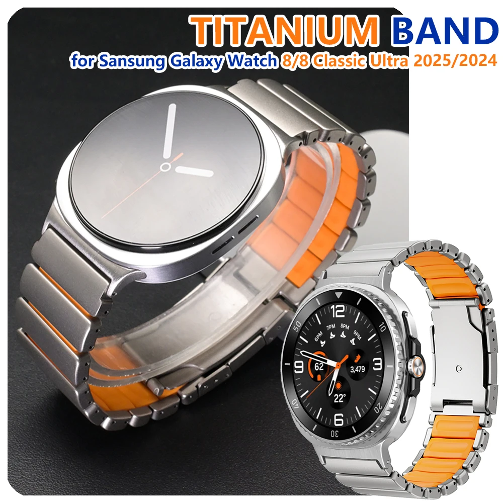 

Titanium Band for Samsung Galaxy Watch 8 Classic 46mm 8 44mm 40mm Titanium Metal Strap for Galaxy Watch Ultra 2024 2025 Bracelet