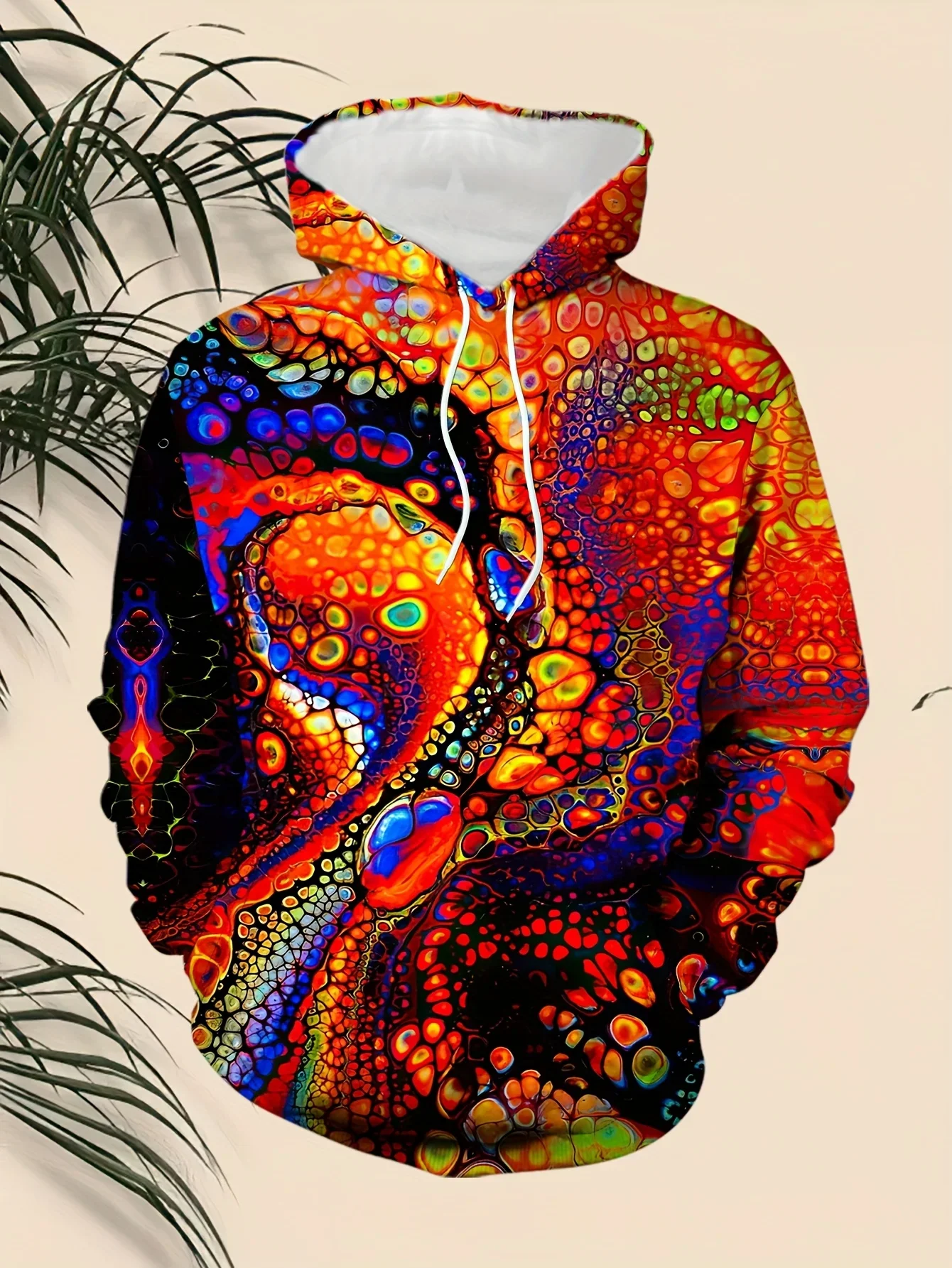 2026 Men Rainbow Multicolor Abstract Liquid Marble Bubble Texture 3D All Over Print Hoodie Psychedelic Art Casual Sweatshirt