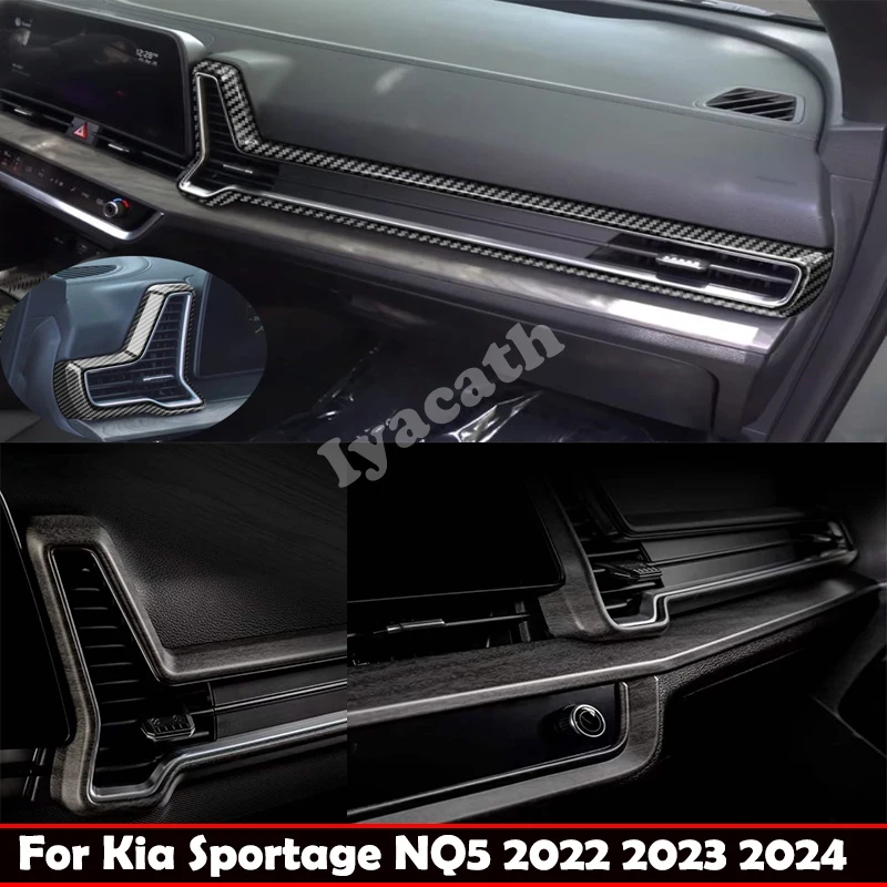 

For Kia Sportage NQ5 2022 2023 2024 Interior Front dashboard Side Air Vent Outlet Cover ceter control panle Trim Car Accessories
